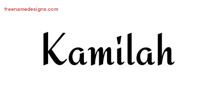 Calligraphic Stylish Name Tattoo Designs Kamilah Download Free