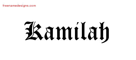 Blackletter Name Tattoo Designs Kamilah Graphic Download