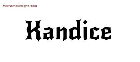 Gothic Name Tattoo Designs Kandice Free Graphic