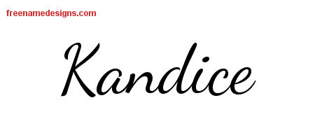Lively Script Name Tattoo Designs Kandice Free Printout