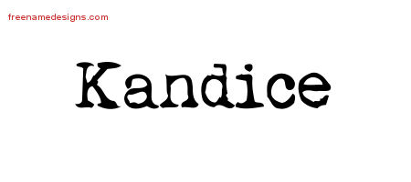 Vintage Writer Name Tattoo Designs Kandice Free Lettering
