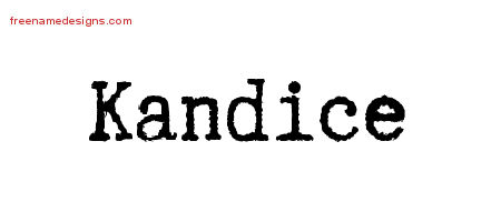 Typewriter Name Tattoo Designs Kandice Free Download