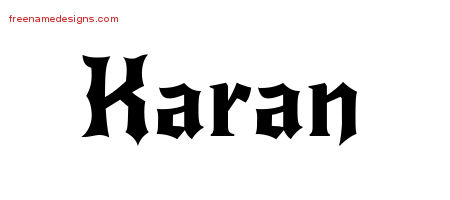 Gothic Name Tattoo Designs Karan Free Graphic