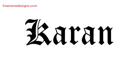 Blackletter Name Tattoo Designs Karan Graphic Download