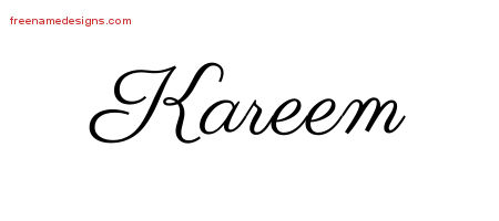 Classic Name Tattoo Designs Kareem Printable
