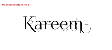 Decorated Name Tattoo Designs Kareem Free Lettering