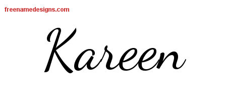 Lively Script Name Tattoo Designs Kareen Free Printout