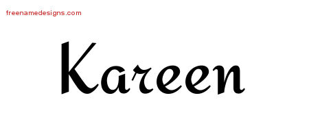 Calligraphic Stylish Name Tattoo Designs Kareen Download Free