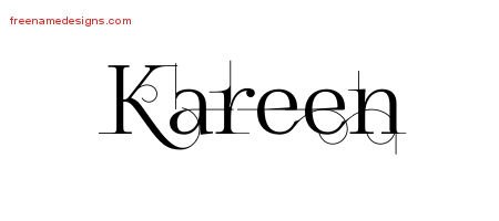 Decorated Name Tattoo Designs Kareen Free