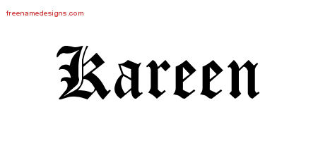 Blackletter Name Tattoo Designs Kareen Graphic Download