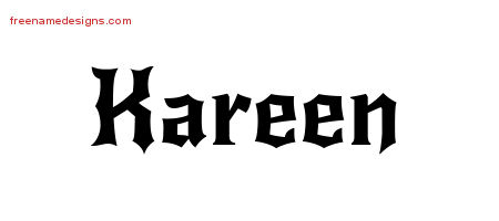 Gothic Name Tattoo Designs Kareen Free Graphic