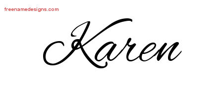 Cursive Name Tattoo Designs Karen Download Free