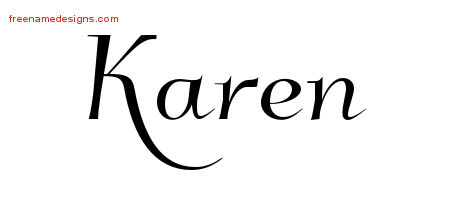 Elegant Name Tattoo Designs Karen Free Graphic