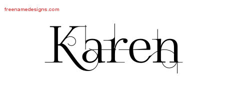 Decorated Name Tattoo Designs Karen Free
