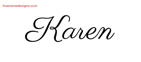 Classic Name Tattoo Designs Karen Graphic Download