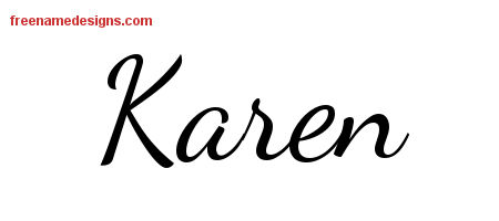 Lively Script Name Tattoo Designs Karen Free Printout