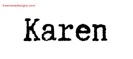 Typewriter Name Tattoo Designs Karen Free Download