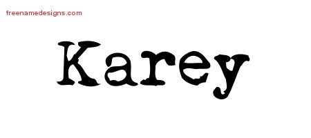 Vintage Writer Name Tattoo Designs Karey Free Lettering