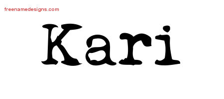 Vintage Writer Name Tattoo Designs Kari Free Lettering