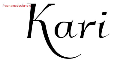 Elegant Name Tattoo Designs Kari Free Graphic