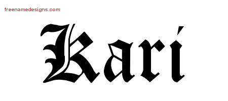 Blackletter Name Tattoo Designs Kari Graphic Download