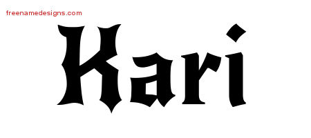 Gothic Name Tattoo Designs Kari Free Graphic