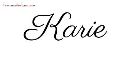 Classic Name Tattoo Designs Karie Graphic Download