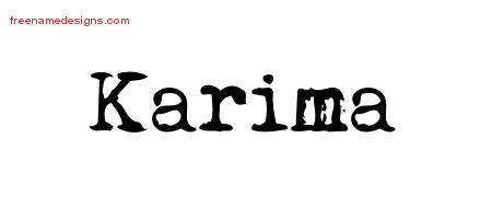 Vintage Writer Name Tattoo Designs Karima Free Lettering