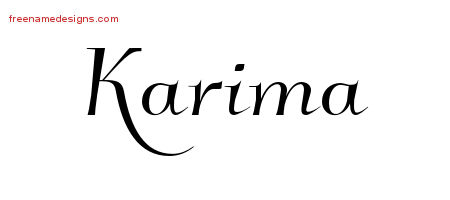 Elegant Name Tattoo Designs Karima Free Graphic