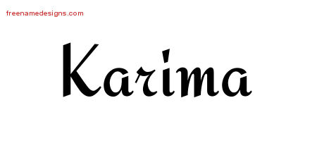 Calligraphic Stylish Name Tattoo Designs Karima Download Free