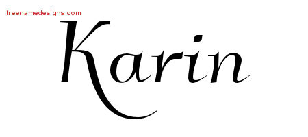 Elegant Name Tattoo Designs Karin Free Graphic