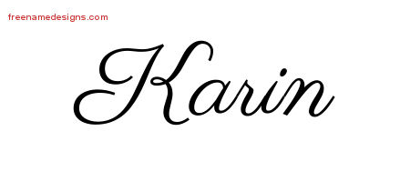 Classic Name Tattoo Designs Karin Graphic Download