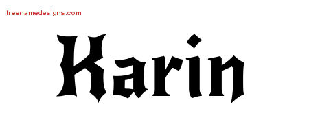 Gothic Name Tattoo Designs Karin Free Graphic
