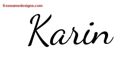 Lively Script Name Tattoo Designs Karin Free Printout