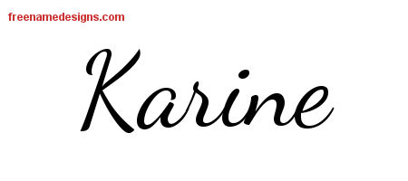 Lively Script Name Tattoo Designs Karine Free Printout