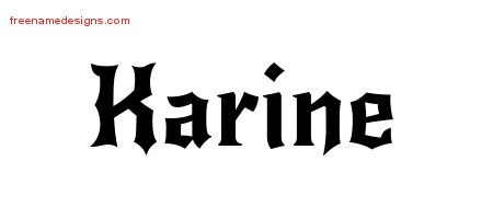 Gothic Name Tattoo Designs Karine Free Graphic