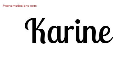 Handwritten Name Tattoo Designs Karine Free Download