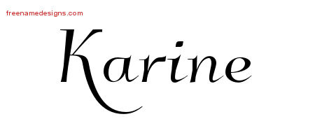Elegant Name Tattoo Designs Karine Free Graphic