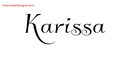 Elegant Name Tattoo Designs Karissa Free Graphic