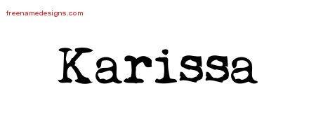 Vintage Writer Name Tattoo Designs Karissa Free Lettering