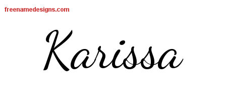 Lively Script Name Tattoo Designs Karissa Free Printout