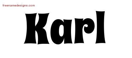 Groovy Name Tattoo Designs Karl Free