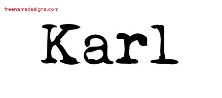 Vintage Writer Name Tattoo Designs Karl Free