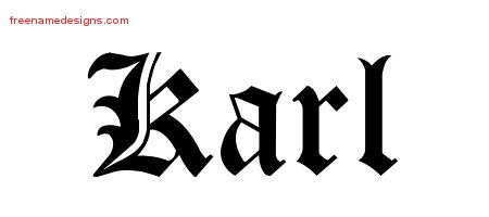 Blackletter Name Tattoo Designs Karl Printable