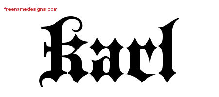 Old English Name Tattoo Designs Karl Free Lettering