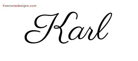 Classic Name Tattoo Designs Karl Printable