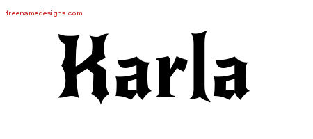 Gothic Name Tattoo Designs Karla Free Graphic
