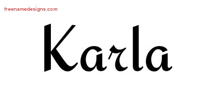 Calligraphic Stylish Name Tattoo Designs Karla Download Free