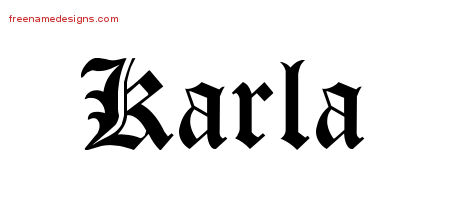Blackletter Name Tattoo Designs Karla Graphic Download