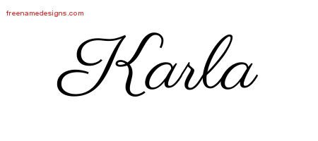 Classic Name Tattoo Designs Karla Graphic Download